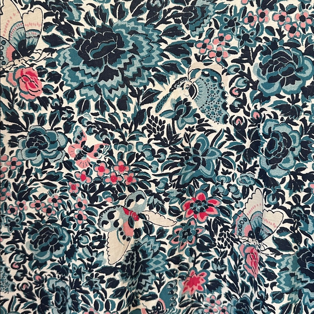 Tory Burch Pima Cotton long sleeve shirt in Blue Lake Kyoto size X-Large - Picture 2 of 6